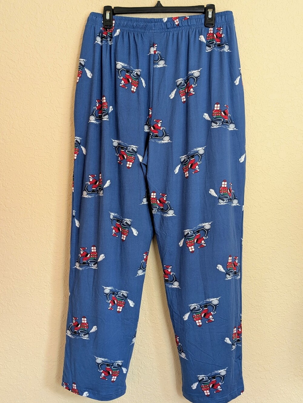Perry Ellis Portfolio Blue Santa-Print Lounge/Sleep Pants - Picture 6 of 8
